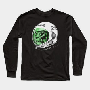 Astronaut Space Cat (green screen version) Long Sleeve T-Shirt